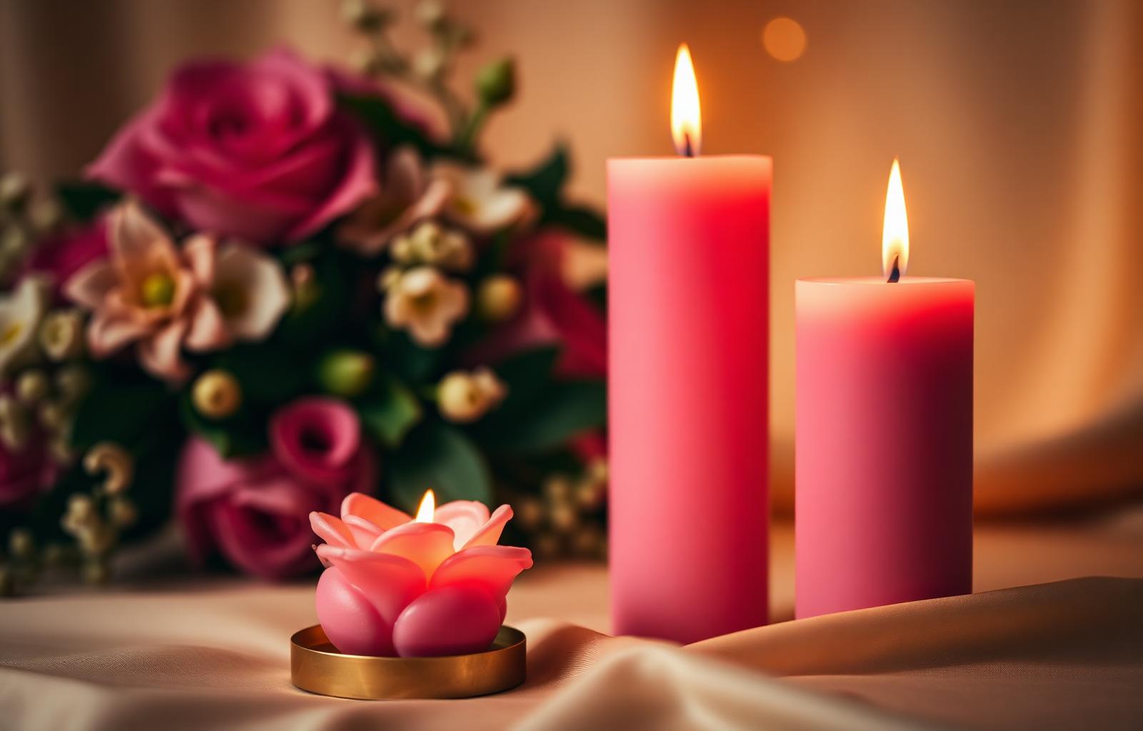 Glowing rose candles by DaughtersDusk